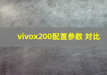 vivox200配置参数 对比